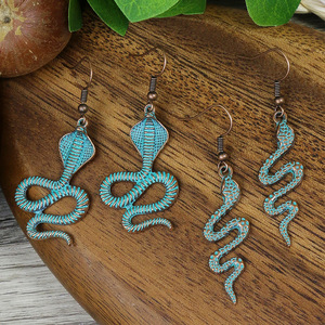 Vintage Snake Shape Alloy <b>Drop</b> Earrings For Women Party Fashion Jewelry Antique <b>Bronze</b> Plated - Product Image 1