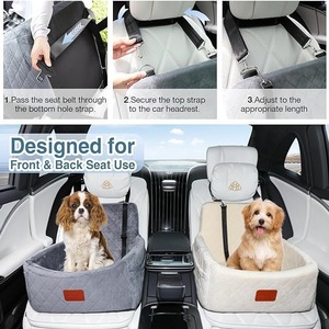 Siège auto pour chien sécurisé pour le voyage, siège <span class=keywords><strong>rehausseur</strong></span> lavable pour animaux de compagnie, pour petits chiens et chats, lit de voiture portable pour chien, accessoires pour animaux de compagnie - Product Image 5
