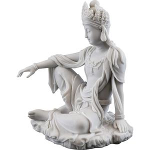 Escultura de Buda de Resina, Estatua de Quan Yin en Pose de Relajación Real, con Agua y Luna - Escultura Budista de la Diosa Quan Yin, Diosa de la Compasión y la Misericordia - Product Image 3