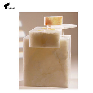 Tostone Factory Wholesale <strong>White</strong> <strong>Onyx</strong> Translucent Stone Side Table Coffee Table For Home Living Room And Office Decoration