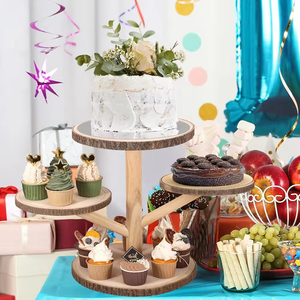 ที่วางคัพเค้กไม้แบบชนบทถาดโชว์ขนมหวานแบบถอดออกได้พร้อมชุดคุณลักษณะสำหรับงานเลี้ยงงานแต่งงาน - Product Image 5