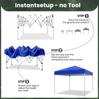 Tente Pop-Up 10x10 Instantanée et Portable avec Sac de Transport pour Fêtes, Camping, Vendeurs et Événements Extérieurs
