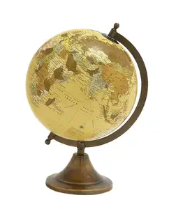 Antique Finish Metal Decorative World Globes Desk Classroom Decorative Globe for Students & Geography Teachers Rotation