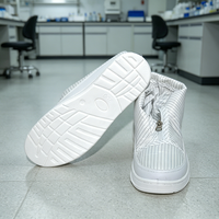 Bottes de travail montantes unisexe antistatiques en cuir et maille SPU avec semelle extérieure en polyuréthane pour la sécurité dans la transformation alimentaire et la construction sans poussière