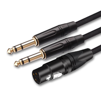 Neues Großhandels-XLR-Buchsenkabel auf 6,35 mm Stereo-Klinkenstecker, 6,35 mm Buchsenkabel für Audio