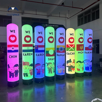 Colonnes gonflables extérieures accrocheuses pour l'image de marque Support de lumières publicitaires Tube à LED Piliers de danseur gonflables personnalisés scellés à l'air