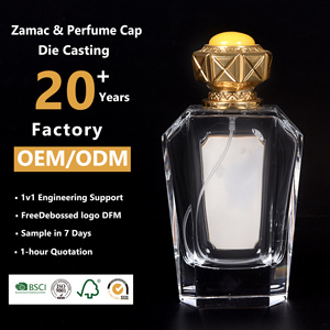 Cao cấp vàng hình chữ nhật Zamac kim loại nước hoa <span class=keywords><strong>cap</strong></span> 15mm khắc không tràn tùy chỉnh chai đóng cửa - Product Image 1