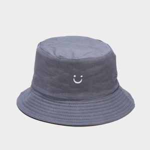 Wholesale Smile Face Unisex Cotton Custom 3D Embroidery Logo Reversible Bucket <b>Hat</b> <b>for</b> Casual Cycling - Product Image 4