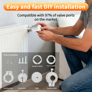 วาล์วควบคุมอุณหภูมิหม้อน้ำแบบเทอร์โมสตัท Zigbee TRV ควบคุมอุณหภูมิอัจฉริยะสำหรับใช้ในบ้าน อพาร์ทเมนต์ ชิ้นส่วนทำความร้อนใต้พื้น ใช้งานร่วมกับ <span class=keywords><strong>Alexa</strong></span> และ Google - Product Image 3