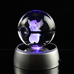 Nouvelles figurines Pokémon 3D en cristal au design le plus récent, gravées, avec chapeau de Noël, boule, lumière de nuit LED pour chambre d'enfant - Product Image 4
