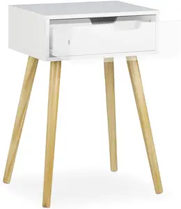 White Mirror Bedstand Wooden Bedside Table Simple Modern Wall Mounted Night Stand Nightstand For Bedroom