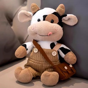 Adorable Peluche de <span class=keywords><strong>Vaca</strong></span> con Overol, Muñeco de Tela Tipo Edredón para Niños y Bodas, Forro de Malla, Regalo para Novia - Product Image 2