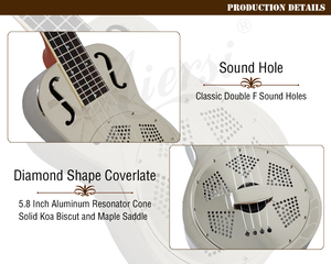 <span class=keywords><strong>Ukelele</strong></span> Resonador <span class=keywords><strong>Aiersi</strong></span> de 24 Pulgadas, 4 Cuerdas, Acabado Brillante, Cuerpo de Latón Metálico, Instrumento Musical de Cuerda Hawaiano, Venta al Por Mayor Personalizada - Product Image 5