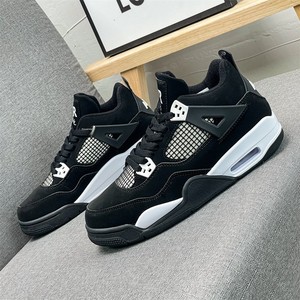 Putian Sneakers Cicada-wing <strong>AJ4</strong> Thick-soled High-top NK Retro Basketball Shoes Casual Skateboarding Cowhide Upper Shock - Product Image 3