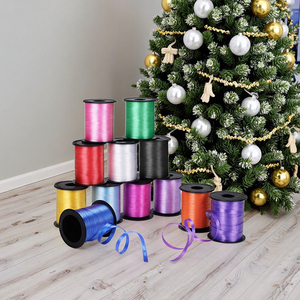 Metallic Solid Satinfeel Curling <b>Ribbon</b> Plastic Gift PP <b>Ribbon</b> Roll for Gift Wrapping Party Balloon Packaging Use - Product Image 4