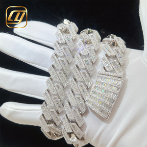 สร้อยคอแบบ Cuban Link เงินแท้ 925 ประดับเพชร Moissanite VVS ระดับ GRA พร้อมใบรับรอง ดีไซน์ฮิปฮอป ขนาด 18 มม. - Product Image 1