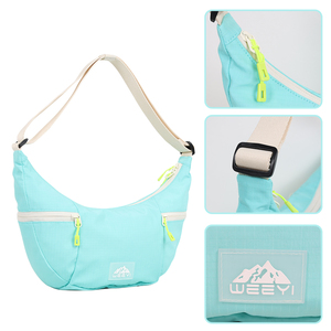CHANGRONG Borsa <span class=keywords><strong>a</strong></span> Tracolla Verde Menta <span class=keywords><strong>a</strong></span> Forma di Mezzaluna con Doppia Tasca con Cerniera, Borsa Leggera per Pendolarismo Quotidiano e <span class=keywords><strong>Shopping</strong></span> - Product Image 6