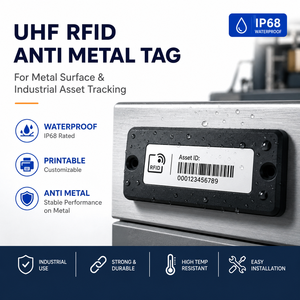 Passive UHF <b>RFID</b> Anti Metal Tag <b>Label</b> Waterproof <b>Printable</b> for Machinery Tool Cabinet and Fixed Asset Tracking - Product Image 1