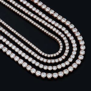 Hot Selling Unisex Hiphop S925 Sterling Silver Rose Gold Plated GRA Certified Ice <b>Vvs</b> Gra Mossanite Tennis Necklace Link <b>Chain</b> - Product Image 1