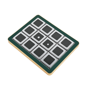 Juego de bandejas de piedras preciosas profesionales de 12 compartimentos Marco dorado con cajas de plata negra/brillante para joyeros y coleccionistas - Product Image 5