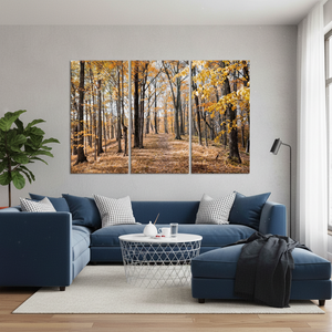 Lienzo Impreso: Decoración de Pared con Paisaje Forestal Otoñal, Juego de 3 Lienzos - Product Image 3