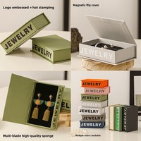 Scatola Regalo Minimalista in Cartone per Gioielli, Design Elegante a Libro con Cuscino Interno in Spugna per Esposizione Raffinata