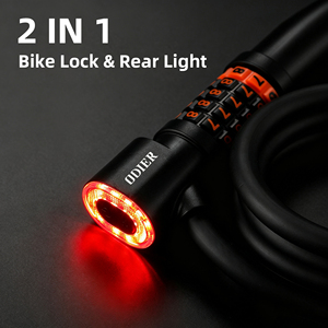 Antivol <span class=keywords><strong>de</strong></span> vélo en gros avec feu arrière LED, combinaison à 5 chiffres, antivol <span class=keywords><strong>de</strong></span> sécurité pour vélo 1,2 m - Product Image 4