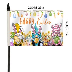 Bandera con Temática de Pascua de 14x21cm con Base para Decoración de Mesa de Oficina o Escritorio, Impresión Digital - Product Image 2