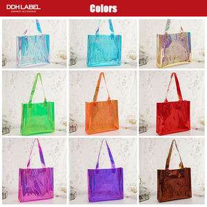 Bolso De Mano De Pvc Con Logotipo Impreso Personalizado Para Mujer, Bolsa Holográfica Transparente Bolso De Mano Irid - Product Image 5