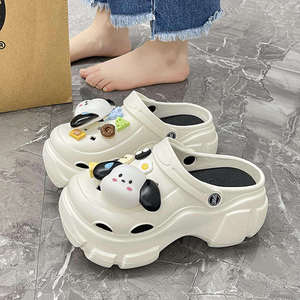 Colección de otoño 2025, cómodas Zapatillas de casa a la moda, zapatos de cueva al aire libre con punta cuadrada, gamuza de algodón, aumento de altura cálido - Product Image 4