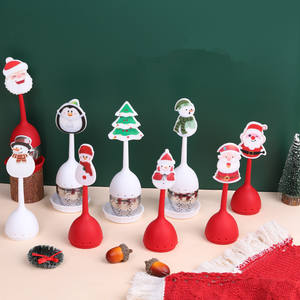 Natale Extra Fine maglia infusore creativo riutilizzabile in acciaio inox filtro in Silicone manico per sfuso foglia di <span class=keywords><strong>tisana</strong></span> tazza di tè - Product Image 1