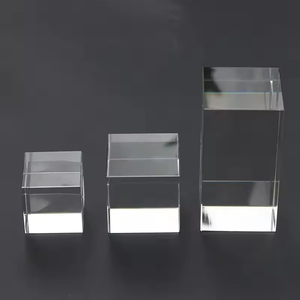 Hbl kích thước tùy chỉnh 2D/3D tùy chỉnh khung ảnh hình ảnh tinh thể Laser khắc thủy tinh Cube cho món quà cưới - Product Image 3