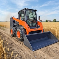 Chargeuse sur pneus Antspower CXSL-800 avec cabine fermée et capacité de charge nominale de 800 kg pour travaux de construction
