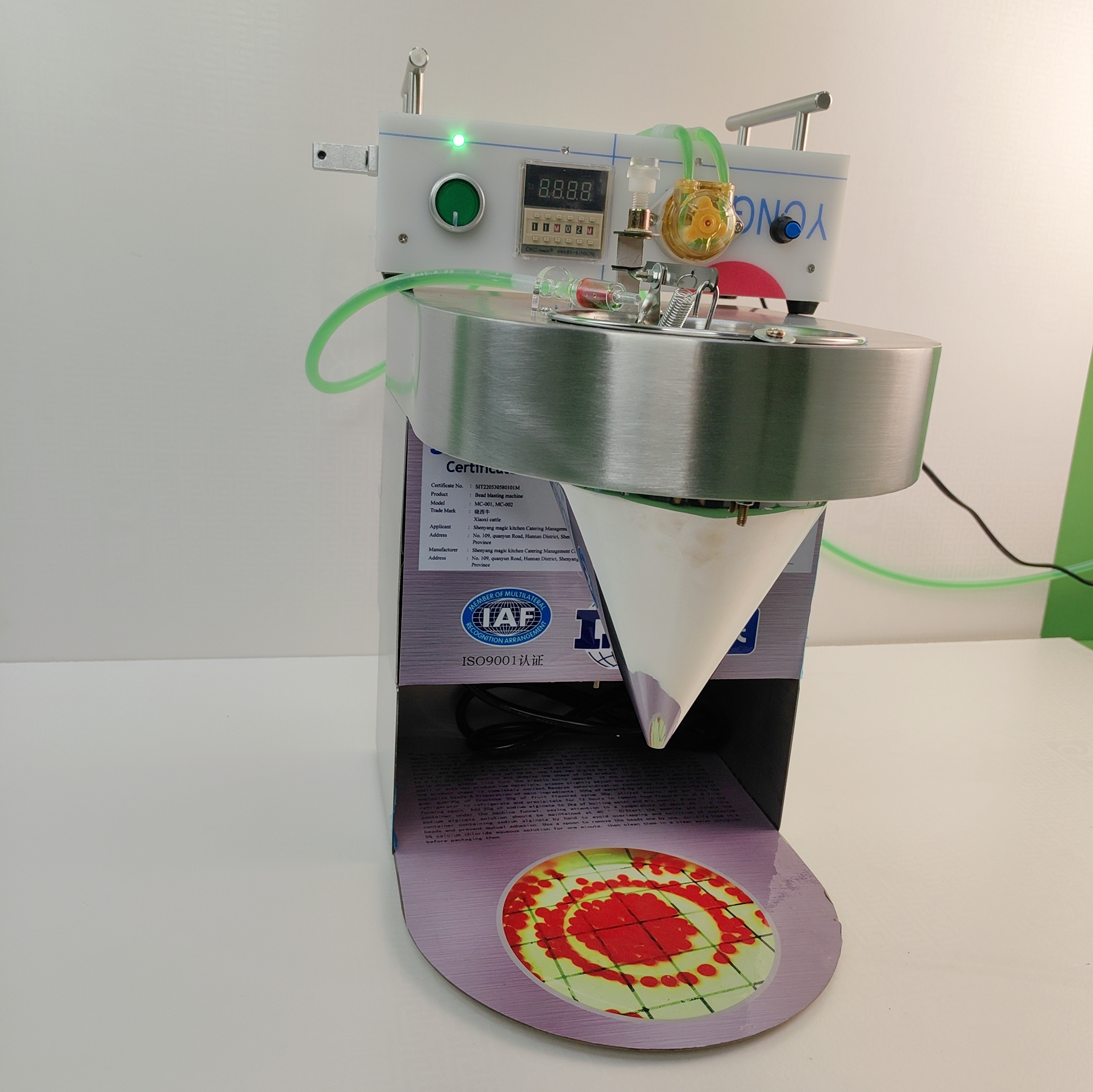 Automatic Pearl Bubble Tea Pop Ball Maker Popping Boba Machine with Auto Feeder Core Motor Component Greenston 55kg/h Capacity