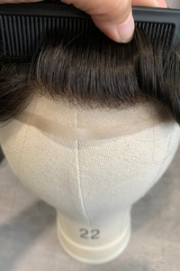 Perruque H434 Q6 Style Toupee, couleur 1B, pour <span class=keywords><strong>homme</strong></span>, avec ligne de cheveux naturelle et <span class=keywords><strong>d</strong></span>égradée, aspect réaliste, 100% cheveux humains - Product Image 4