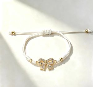 LC202604132 도매 수제 마크라메 엮은 끈 줄 실 행운의 리본 참 브레이슬릿 - Product Image 5