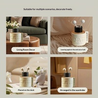Nouveau diffuseur de parfum créatif pour voiture, avec bâtonnets en bois à embout sphérique et enveloppe en cuir, sans flamme, diffuseur passif de parfum, double usage bureau et voiture, OEM