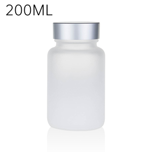 Botol kapsul kosong label cetak Logo kustom tutup toples pil kaca bundar buram bening untuk krim kosmetik perawatan kulit - Product Image 4