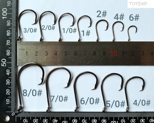 Topind bán buôn thép carbon cao 8213 nước mặn bạch tuộc câu cá móc bù đắp Thể Thao Vòng tròn móc với barb - Product Image 6