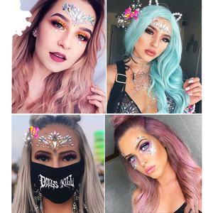 Glitter Face Jewel <span class=keywords><strong>Strass</strong></span> Stickers Gem <span class=keywords><strong>Halloween</strong></span> Eye Holographic Chunky Crystal Rave Body Party Music Decorations - Product Image 3
