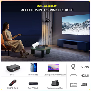 Proyector Dazzler HY300 con <span class=keywords><strong>WiFi</strong></span> 5G y <span class=keywords><strong>Bluetooth</strong></span> Pantalla de 300 "Soporte 4K Home Theater, Compatible con teléfono/computadora portátil/TV Stick - Product Image 5