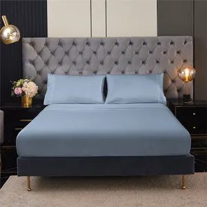 Breathable Luxurious Hypoallergenic Wrinkle Resistant Wholesale Indian Satin Bedsheets Fitted Bed Sheets With King Size