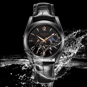 นาฬิกา6151สำหรับผู้ชายยี่ห้อ <span class=keywords><strong>Wlisth</strong></span> นาฬิกาข้อมือควอทซ์สำหรับนักธุรกิจที่แสดงปฏิทินเฟสดวงจันทร์เรืองแสงหรูหราหรูหรา - Product Image 6