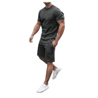 Vente en gros Nouvel arrivage Personnalisé 100% Polyester Tshirt Blanc Décontracté Costumes Marque Privée T-shirt Shorts 2 Pièces Ensemble Hommes Shorts Ensembles