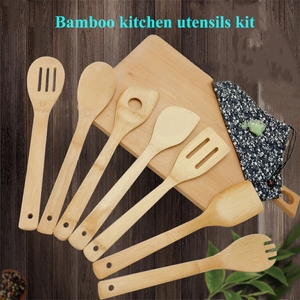 Ustensiles de cuisine en bambou, le meilleur cadeau! Ustensile de cuisine, kit accessoires - Product Image 2