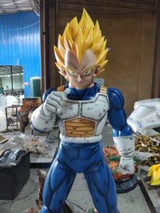 Statue de Vegeta Super Saiyan en résine et fibre de verre, taille réelle 1:1, avec armure, lumineuse, figurine d'anime, objet de collection, décoration - Product Image 5
