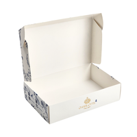 Boîte d'emballage pour gâteaux et beignets pliables de qualité alimentaire avec logo personnalisé en or blanc