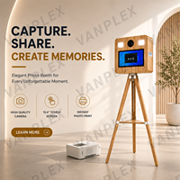 Cabina de Fotos al por Mayor Estilo Madera con Cámara DSLR, Pantalla Táctil, Luz LED y Trípode para Fiestas y Negocios