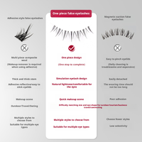 JY 5 paires d'extensions de cils réutilisables 3D/5D sans cruauté, faites à la main, bande transparente invisible, 8-15 mm, cils naturels en faux vison