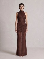 Robe de soirée longue sirène Bettergirl 2026, nouvelles arrivées, col haut, sans manches, avec strass
